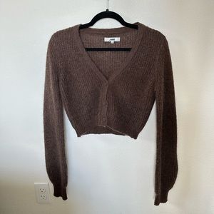 Brown Cropped Cardigan